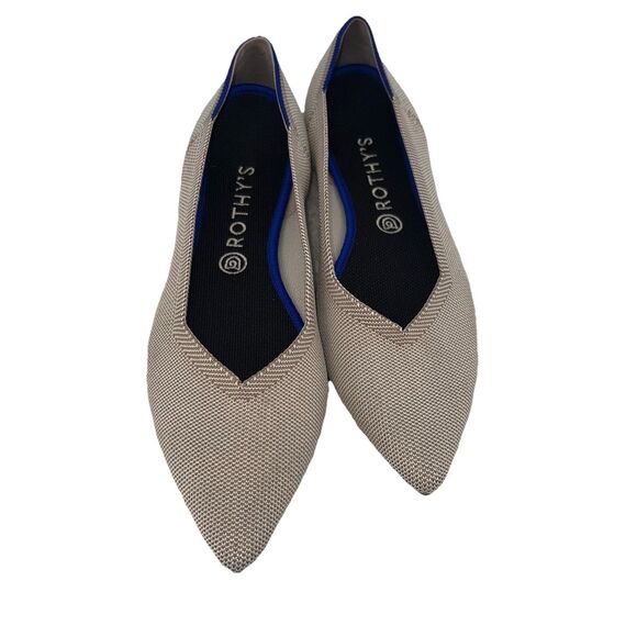 ROTHY'S Womens Size 12 The Point Ballet Flats Shoes Birdseye Gray Comfort - Picture 3 of 11